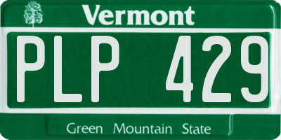 VT license plate PLP429