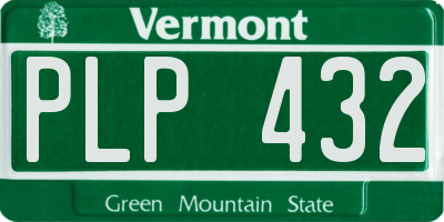 VT license plate PLP432