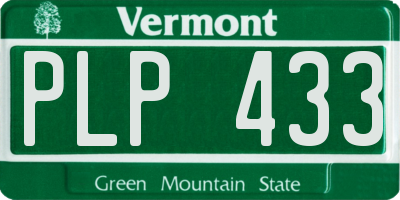 VT license plate PLP433
