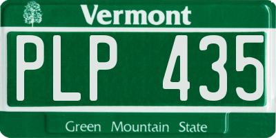 VT license plate PLP435