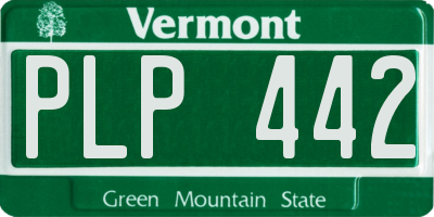 VT license plate PLP442