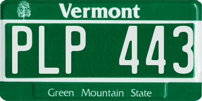 VT license plate PLP443