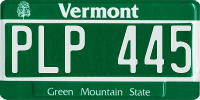VT license plate PLP445