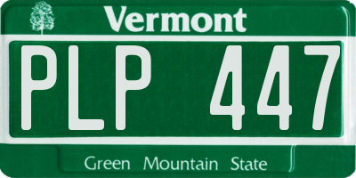 VT license plate PLP447
