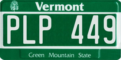 VT license plate PLP449