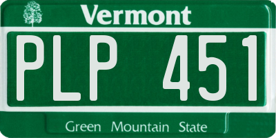 VT license plate PLP451