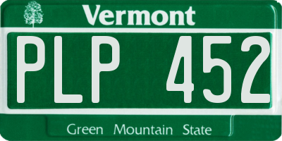 VT license plate PLP452