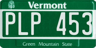 VT license plate PLP453