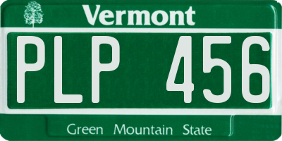 VT license plate PLP456