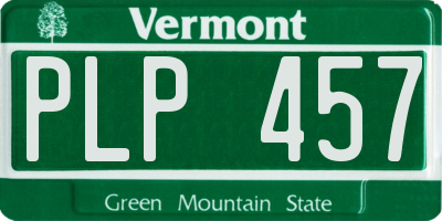 VT license plate PLP457