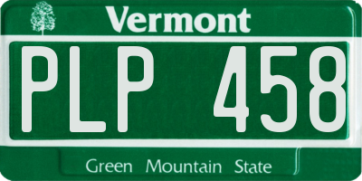 VT license plate PLP458