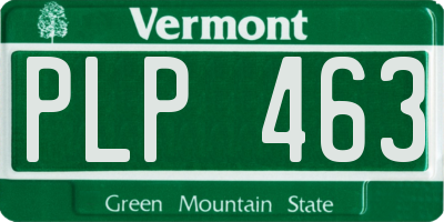 VT license plate PLP463