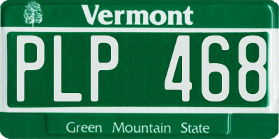 VT license plate PLP468