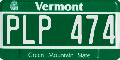 VT license plate PLP474