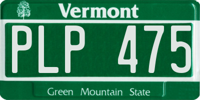 VT license plate PLP475