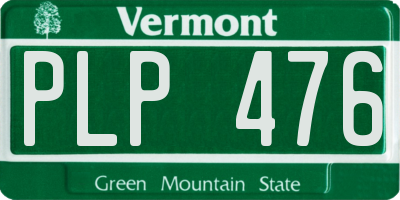 VT license plate PLP476