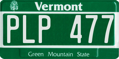 VT license plate PLP477