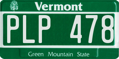 VT license plate PLP478