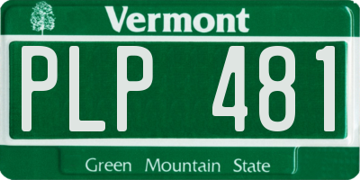 VT license plate PLP481