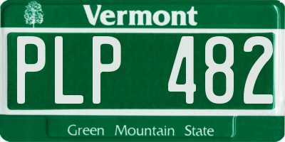 VT license plate PLP482