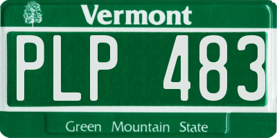 VT license plate PLP483