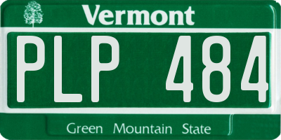 VT license plate PLP484