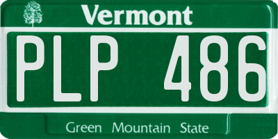 VT license plate PLP486