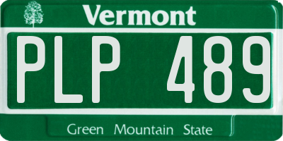 VT license plate PLP489