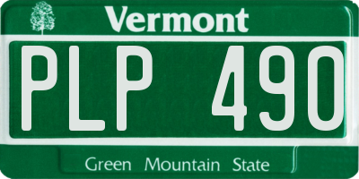 VT license plate PLP490