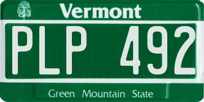 VT license plate PLP492