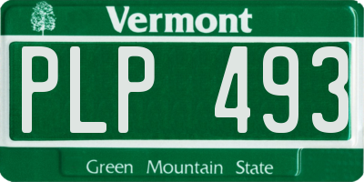 VT license plate PLP493