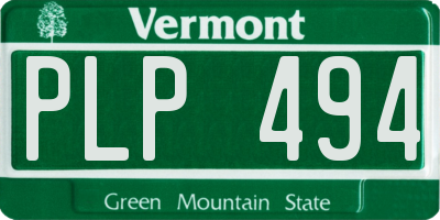 VT license plate PLP494