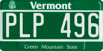 VT license plate PLP496