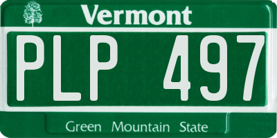 VT license plate PLP497