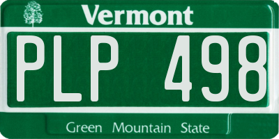 VT license plate PLP498