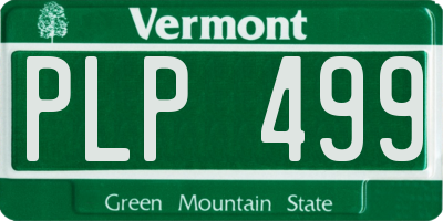 VT license plate PLP499