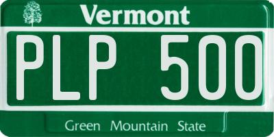 VT license plate PLP500