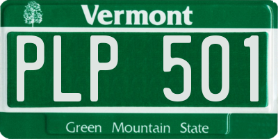 VT license plate PLP501