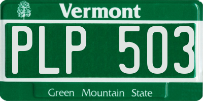 VT license plate PLP503