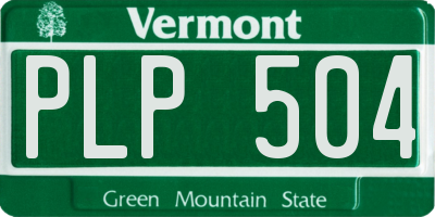 VT license plate PLP504