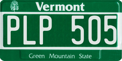 VT license plate PLP505
