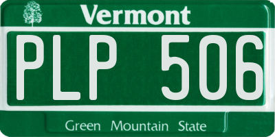 VT license plate PLP506