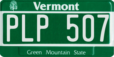 VT license plate PLP507