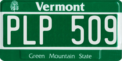 VT license plate PLP509