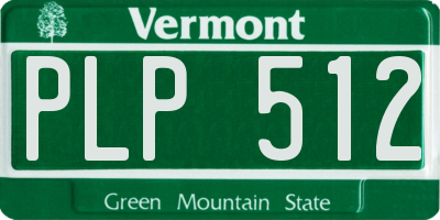 VT license plate PLP512