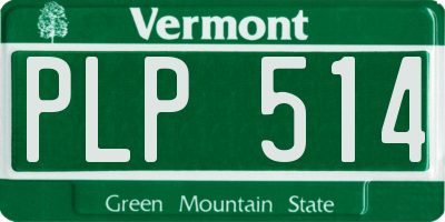 VT license plate PLP514