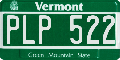 VT license plate PLP522