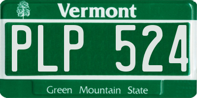 VT license plate PLP524