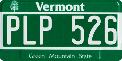 VT license plate PLP526
