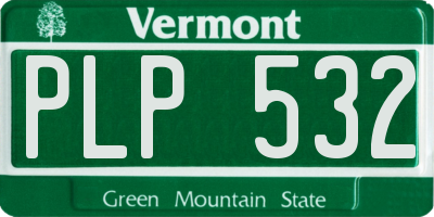 VT license plate PLP532